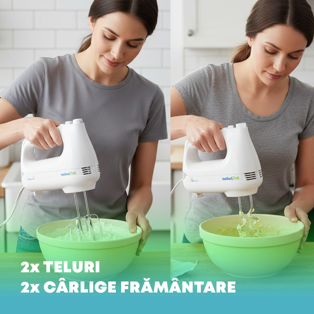 Mixer de mână NobelTek NHM20W, Alb