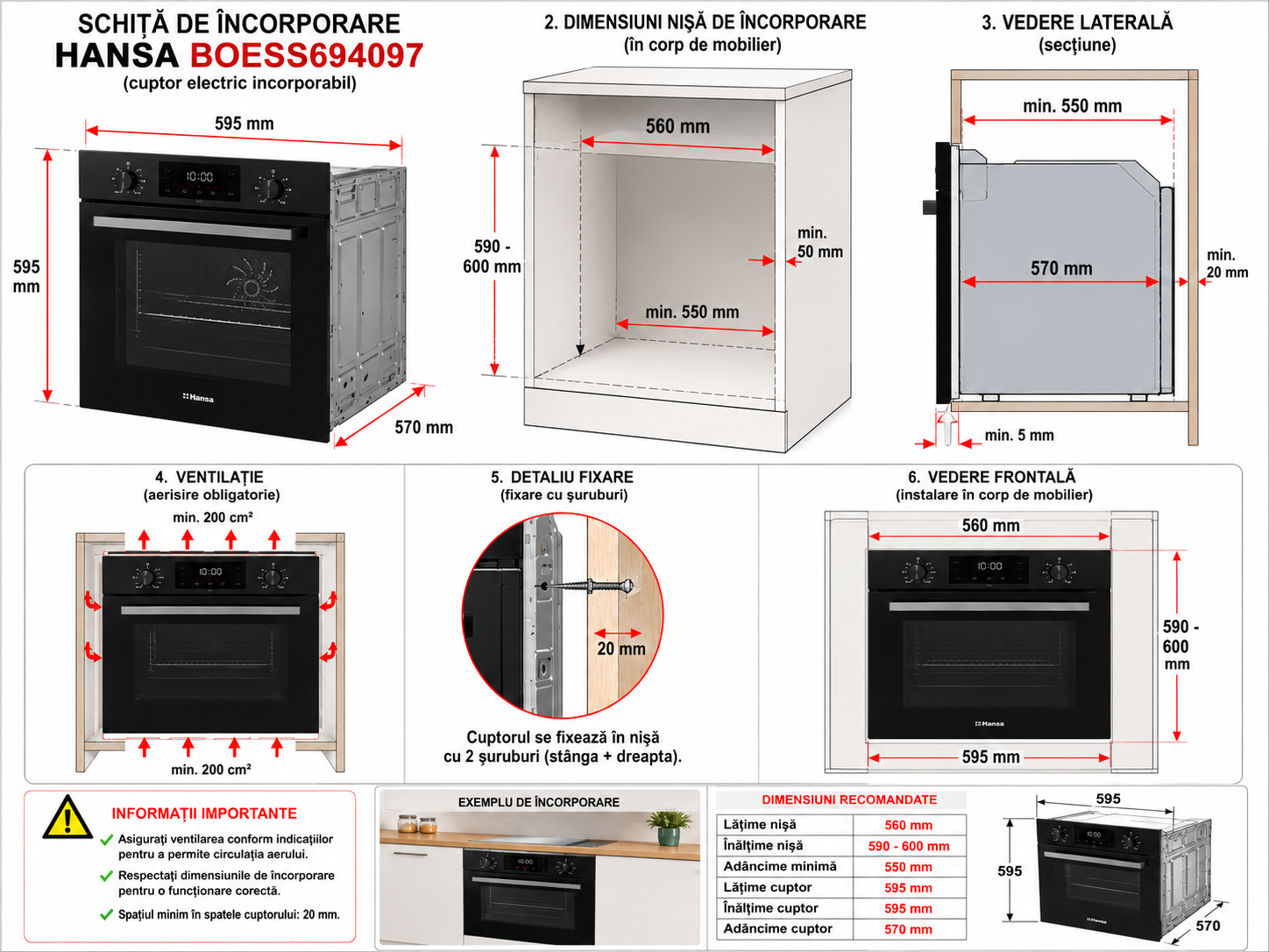 Cuptor electric incorporabil Hansa BOESS694097