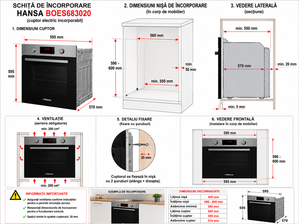 Cuptor electric incorporabil Hansa BOES683020