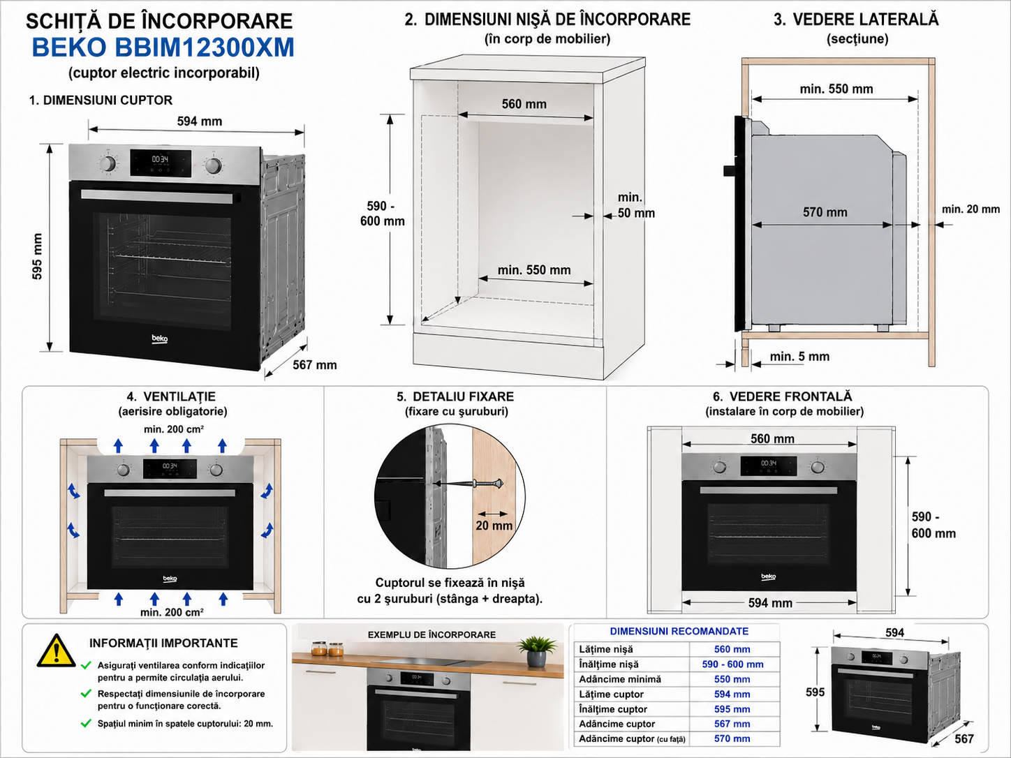 Cuptor electric incorporabil Beko BBIM12300XM