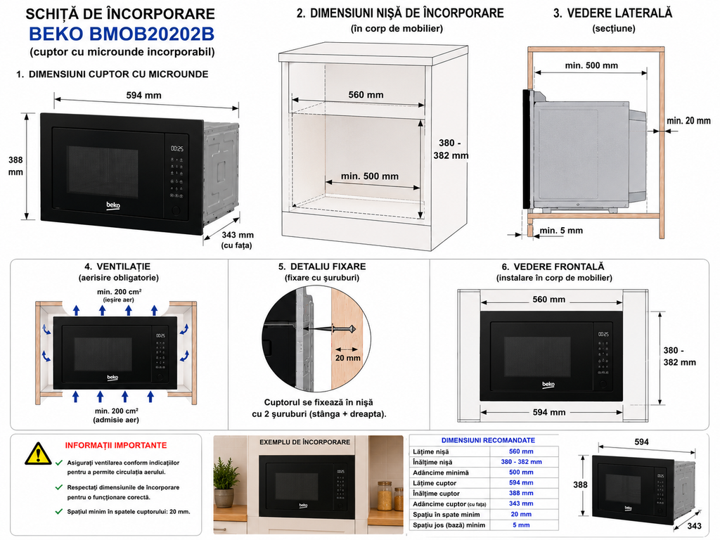 Cuptor cu microunde incorporabil Beko BMOB20202B