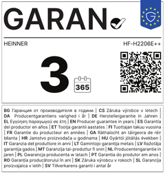 Eticheta GARAN – garanție comercială de durabilitate oferită de producător