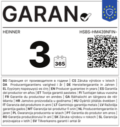 Eticheta GARAN – garanție comercială de durabilitate oferită de producător