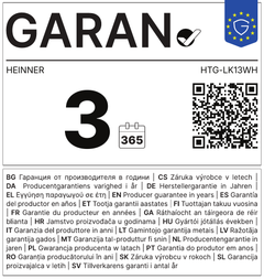 Eticheta GARAN – garanție comercială de durabilitate oferită de producător