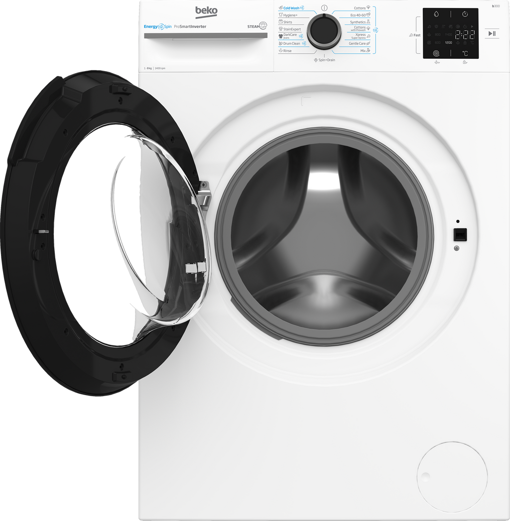 Pachet Beko Laundry – Mașină de spălat 8 kg + Uscător cu pompă de căldură 8 kg