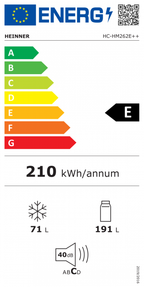 Combină frigorifică Heinner HC-HM262E++