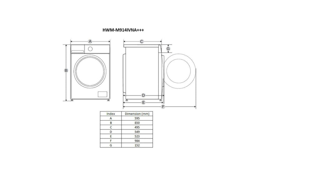 Mașină de spălat rufe Heinner HWM-M914IVNA+++