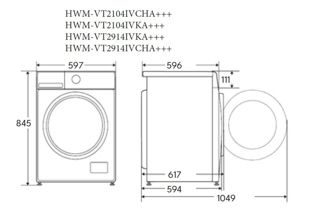 Mașină de spălat rufe Heinner HWM-VT2104IVCHA