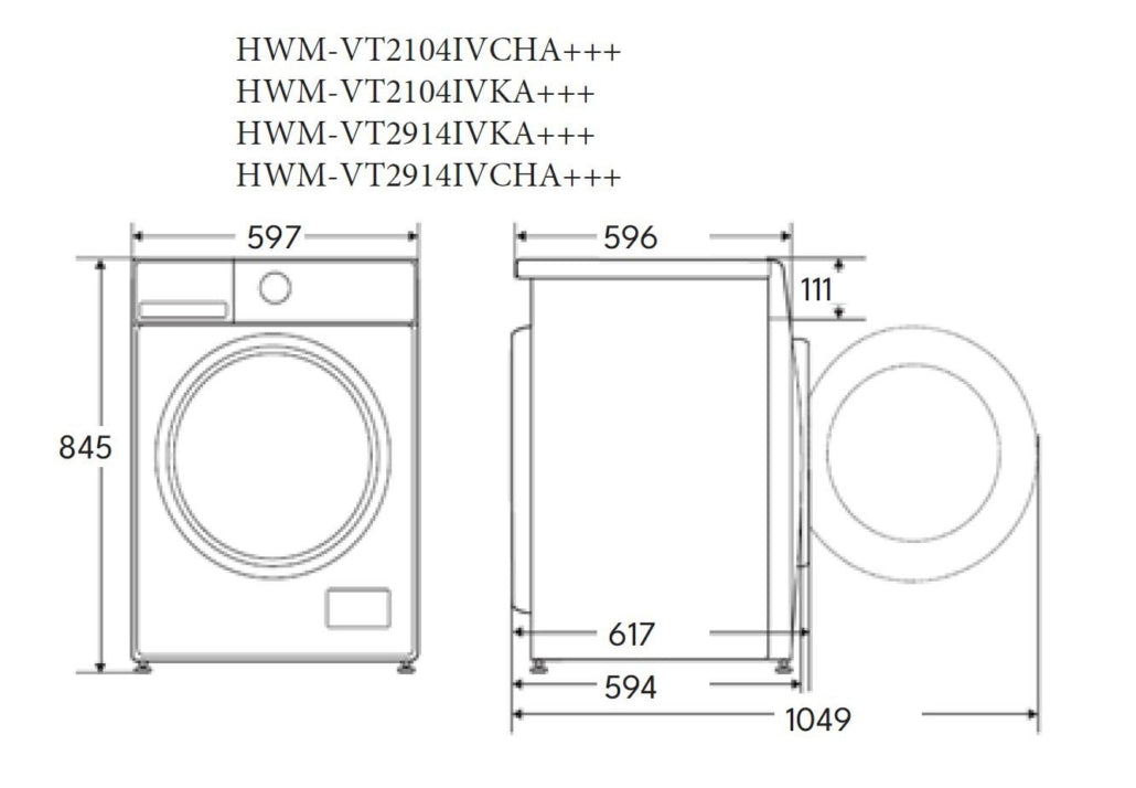 Mașină de spălat rufe Heinner HWM-VT2104IVCHA