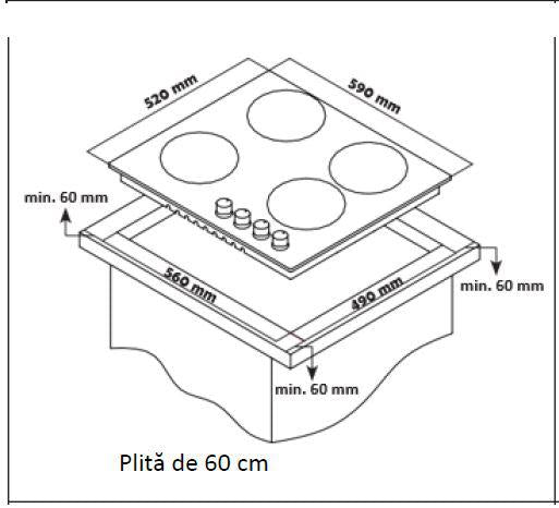 Plită încorporabilă Heinner HBH-S584WI-GBK