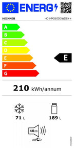 Combină frigorifică Heinner HC-HM260DGWDE++