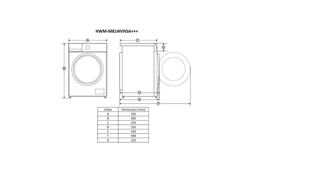 Mașină de spălat rufe Heinner HWM-M814IVNSA+++